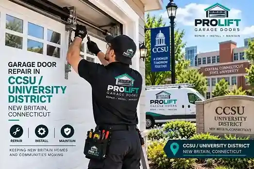 CCSU / University District garage door repair by ProLift Garage Doors