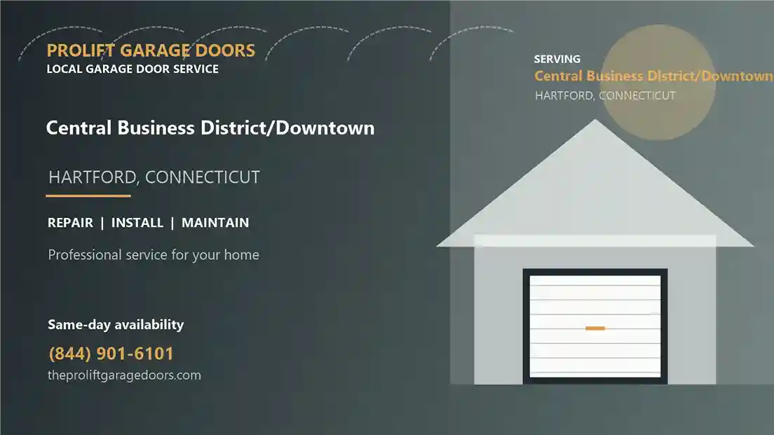 Central Business District Downtown garage door repair in Hartford by ProLift Garage Doors