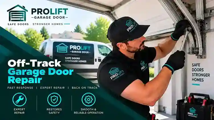 Garage door off-track repair