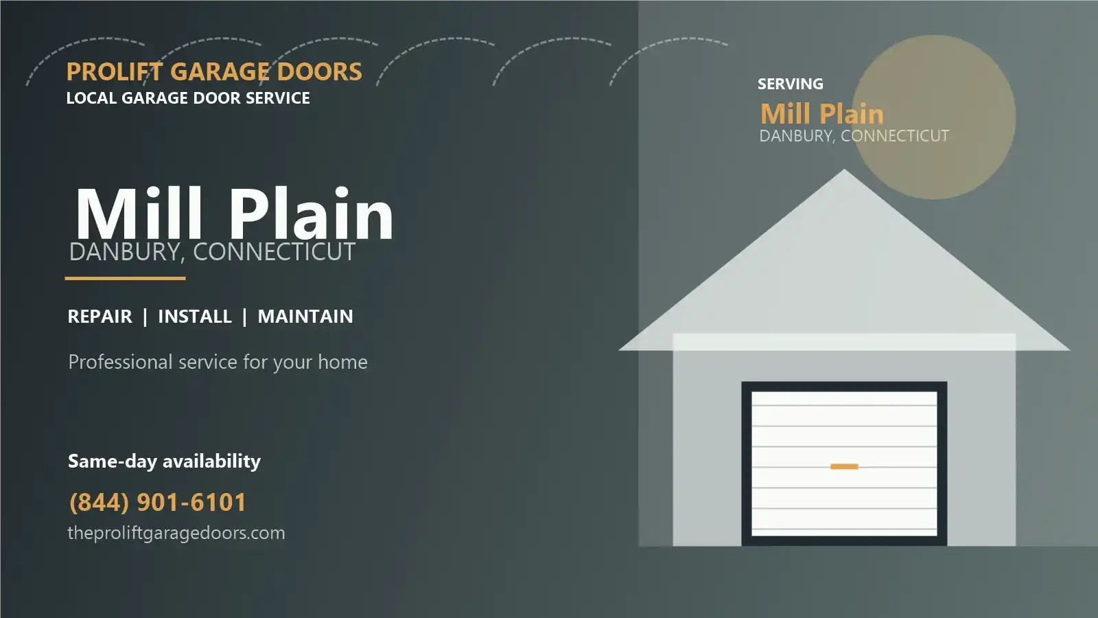 Mill Plain garage door repair in Danbury by ProLift Garage Doors
