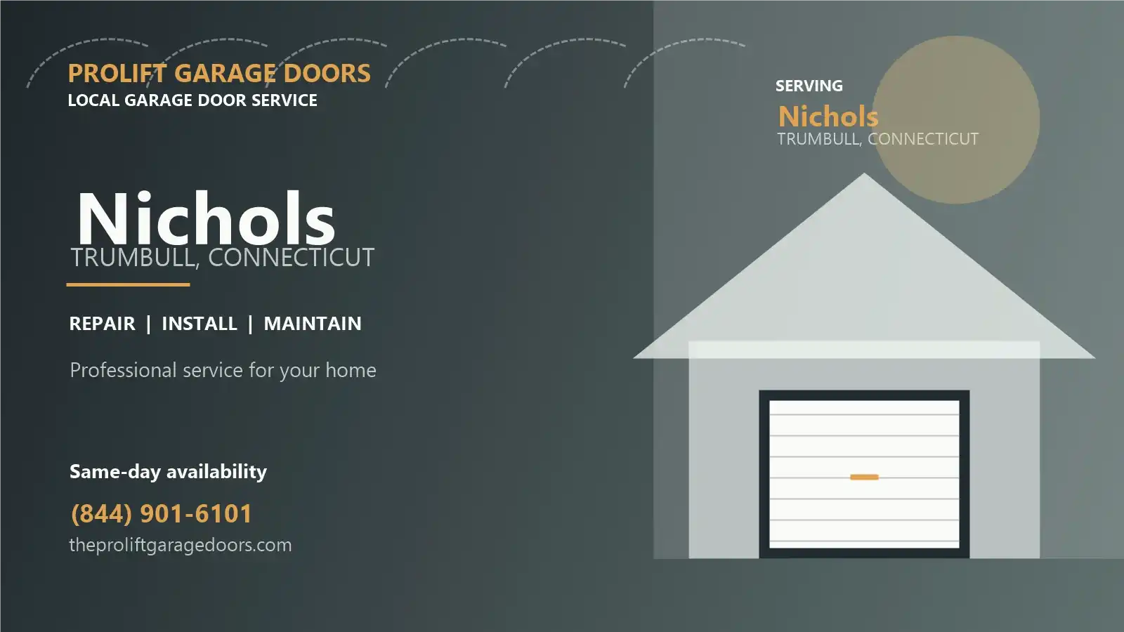 Nichols garage door repair in Trumbull by ProLift Garage Doors