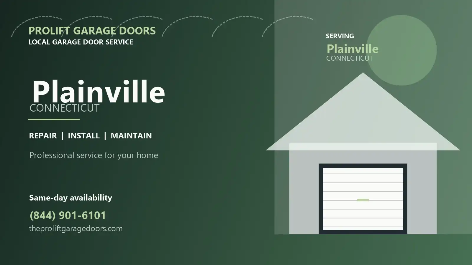 Plainville garage door repair by ProLift Garage Doors