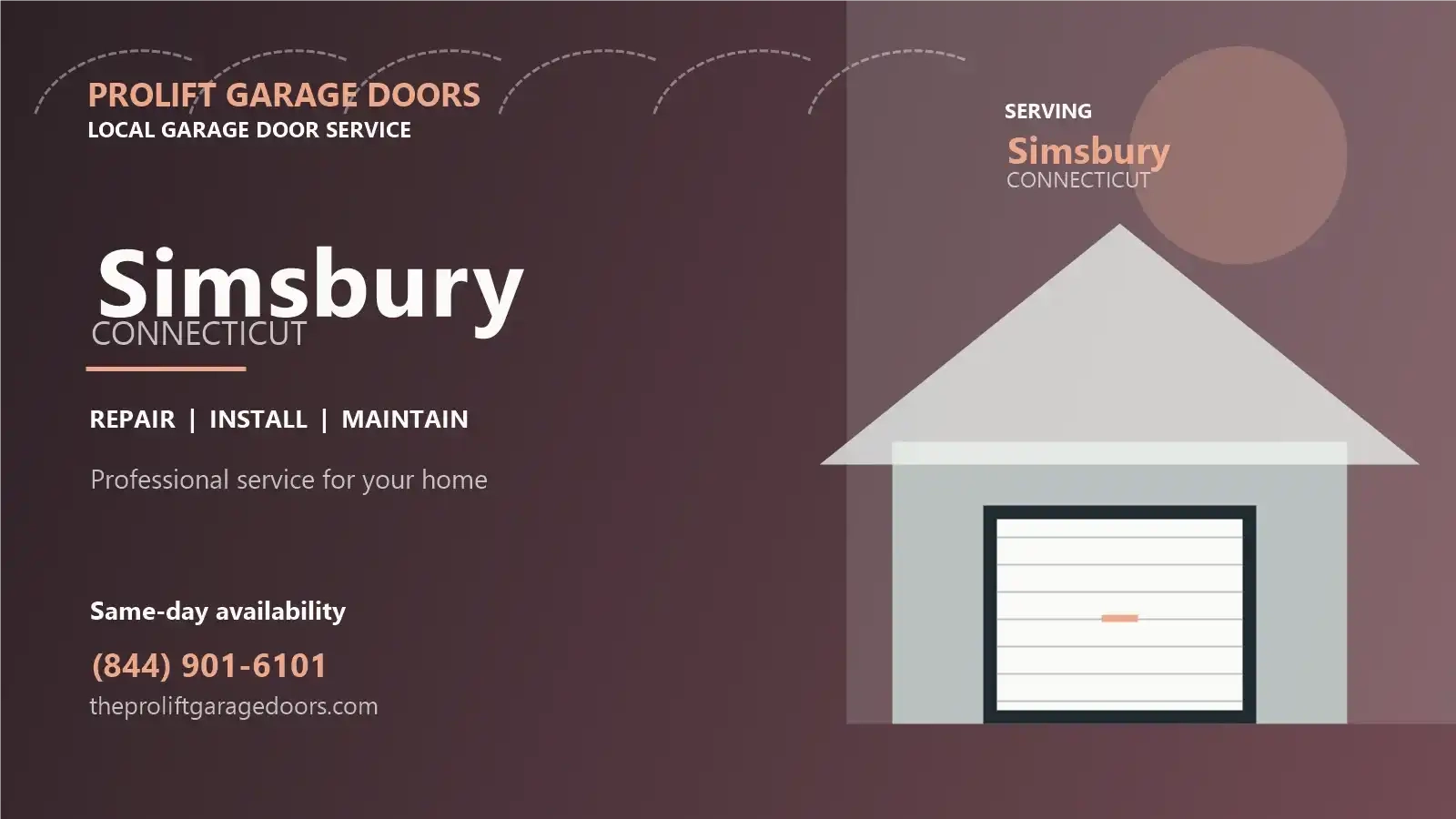 Simsbury garage door repair by ProLift Garage Doors